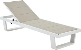 Leżak aluminiowy z textiline - Szary i biały - NABUNA od MYLIA