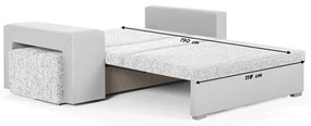 Sofa 2 os z funkcją spania HUBERT2 Srebrny/Biały