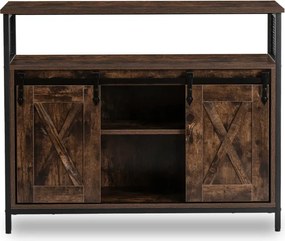 Komoda ARLO 100 cm z Półkami Dąb Rustykalny/Czarny Loftowa