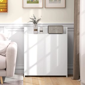 HOMCOM Rozkładany Stół Do Jadalni, Idealny Do Małych Przestrzeni, z 4 Dyskretnymi Półkami, Składany Stół Kuchenny, Funkcja Przeciw Przewrotom, Biały