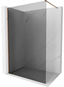 Mexen Kioto-X ścianka prysznicowa Walk-in 90 x 200 cm, grafit 10 mm, różowe złoto - 800-090-101-60-40-X