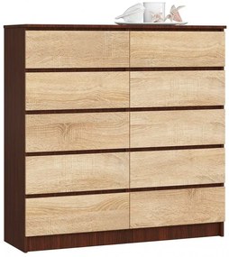 Komoda do sypialni wenge + dąb sonoma - Barisso 3X