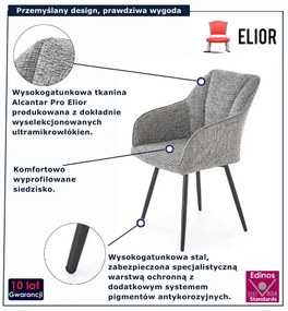 Nowoczesne krzesło szare na czarnej podstawie T9-R08