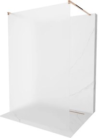 Mexen Kioto ścianka prysznicowa wolnostojąca 110 x 200 cm, szron 8 mm, różowe złoto - 800-110-002-60-30