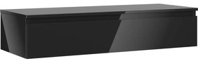 Mexen Orio szafka łazienkowa podumywalkowa 120 cm z blatem, 1 szuflada, czarna połysk - 91A10-12023-1-BFC70