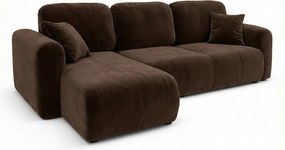 Stylowy narożnik rozkładany lewostronny BINGO L 245x148x87 cm w tkaninie Kronos 6 brązowej