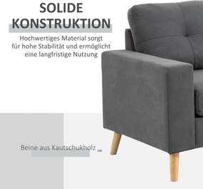 HOMCOM Sofa narożna L kształt Elegancka ciemnoszara Imitacja lnu Przestronna do salonu Wymiary 193x136x85 cm | Aosom PL