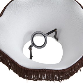 Abażur z tkaniny brązowy z białym wnętrzem 31,5/15/14 - Heritage Retro