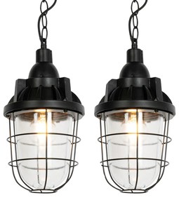 Zestaw 2 lamp wiszących industrialnych czarnych - CabinPrzemysłowy Oswietlenie wewnetrzne