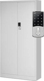 Szafa biurowa na akta otwierana na szyfr 90x40x185 cm Daniel szara