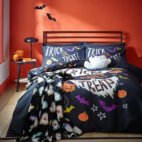 Czarna pościel dwuosobowa 200x200 cm Halloween Trick or Treat – Catherine Lansfield