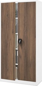 Szafa biurowa Eco Design Jan, 90x40x185 cm, biały/orzech