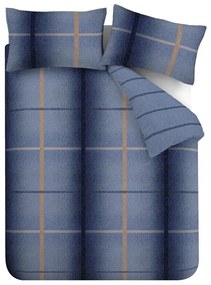 Ciemnoniebieska flanelowa pościel dwuosobowa 230x220 cm Melrose Tweed Check – Catherine Lansfield