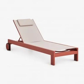 Leżak Aluminiowy Z Poduszką Akelia Terracota - Sklum