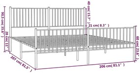 Czarne metalowe łóżko małżeńskie 200x200cm - Romaxo