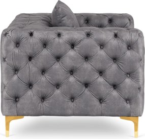 Fotel Wypoczynkowy SORRENTO 1S Szary Welurowy Nowoczesny Glamour