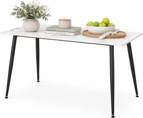 Stół z blatem biały marmur 140x80 - Emma 4X