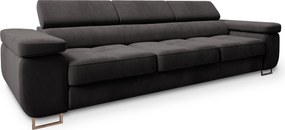 Masseno Sofa MOSINE z funkcją spania, Rozkładana sofa - Czarny ciemny, MONOLITH 95