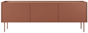 Szafka RTV Desin 170 cm z metalowymi nogami - ceramic red / dąb nagano