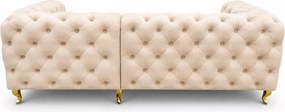 Duży narożnik pikowany Moet Light w stylu glamour 305x210 cm