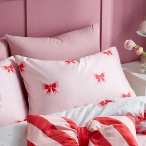 Różowa pościel dwuosobowa 230x220 cm Dotty Bows – Sassy B