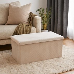 Welurowa pufa ze schowkiem MODUS, 76 x 38 x 38 cm