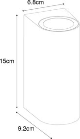 Nowoczesna lampa ścienna zewnętrzna czarna z tworzywa sztucznego owalna 2-światłowa - Baleno