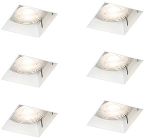 Zestaw 6 białych opraw wpuszczanych GU10 50 mm bezramkowych - Oneon