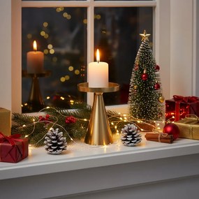 Świecznik dekoracyjny, złoty, 13 cm