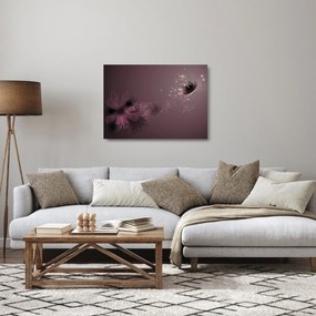 Obraz na szkle kwiatu z motylem (70x50 cm)
