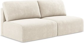 Otwarta Sofa 3-osobowa z funkcją spania - z tkaniny szenilowej - jasny beż - KONA