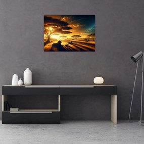 Obraz - Odpoczywające lwy (70x50 cm)