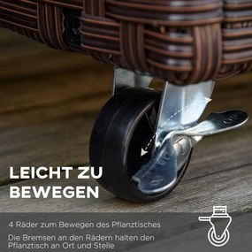 Outsunny Łóżko Podwyższone Rattanowe Kawowy Brąz 94 5x31x36cm Idealne do Ogrodu | Aosom PL