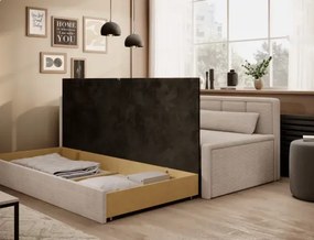 Sofa rozkładana z funkcją spania FULGEO beżowa lewa ELTAP