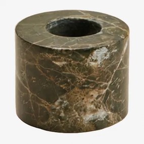 Zestaw 2 Świeczników Z Naturalnego Kamienia Seravento Zielony Marmur Forest - Sklum