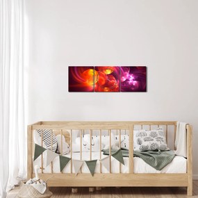 Obraz nowoczesnej abstrakcji (z zegarem) (90x30 cm)