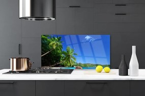 Panel Szklany do Kuchni Rajskie Wybrzeże Pod Palmami