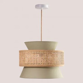 Lampa Sufitowa Wisząca Z Rattanu Yereh Verde Olive - Sklum