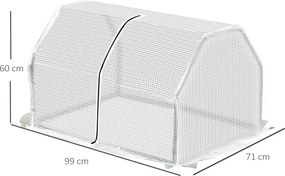 Outsunny Mini Szklarnia Tunel Foliowy Odporny na Warunki Atmosferyczne Łatwy Transport Zielony 99x71x60cm | Aosom PL