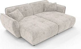 Beżowa sofa z tkaniny szenilowej z szezlongiem 252 cm Nelia Big – Ropez