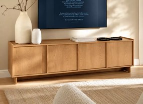 Szafka RTV pod telewizor Vabres 195 cm dąb karmelowy styl japandi modern
