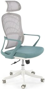 Gabinetowy fotel obrotowy turkus + biały T4-B95