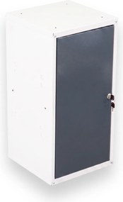 Szafka ubraniowa z schowkami zamykanymi 700 x 350 x 350 mm, zamek cylindryczny, grafitowe drzwi