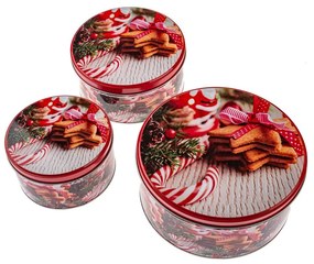 Metalowe pojemniki na pierniki 3 szt. Christmas – Dakls
