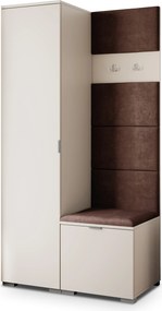 Masseno Garderoba LORI 95/181/51 cm Nowoczesna Szafa do Przedpokoju Kaszmir, MONOLITH 29 (Brązowy)