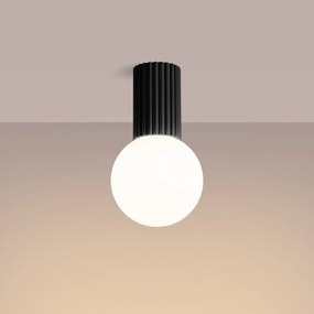 Plafon HALO czarny IP44 ryflowany SOLLUX  LIGHTING