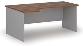 Narożne biurko PRIMO GRAY, 180x120 cm, lewe, szary/orzech