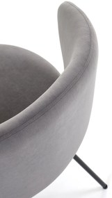 Krzesło do jadalni tapicerowane popiel szary mat welur K587