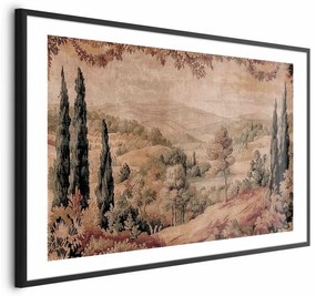 Plakat Śródziemnomorski krajobraz 40x60 cm z ramą czarną z marginesem ARTGEIST B