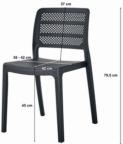 PROMOCJA Czarny plastikowy krzesło PAGI II. gatunek